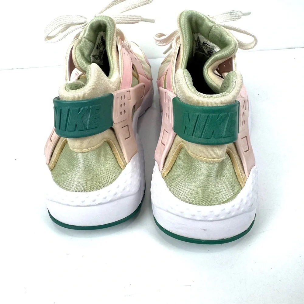 Nike Air Kids Sz 7Y Huarache Run Se GS Athletic Sneakers Pink/Green Retro Shoes